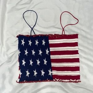 American Flag spaghetti strap tube top